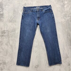 Basic Editions Jeans Mens 38x27* Blue Medium Wash Relaxed Straight‎ Denim Casual